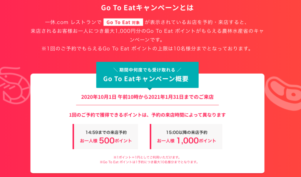 Go To Eat×一休キャンペーン 1